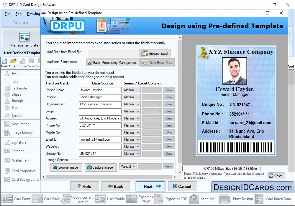 Fill user profile using details from excel file